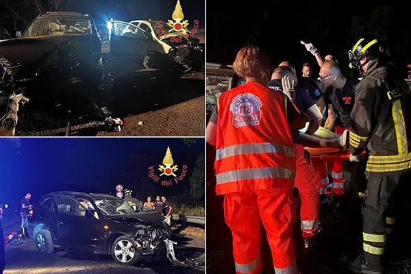 I Vvf di Crotone estraggono 4 feriti dalle lamiere in un incidente stradale sulla SS107