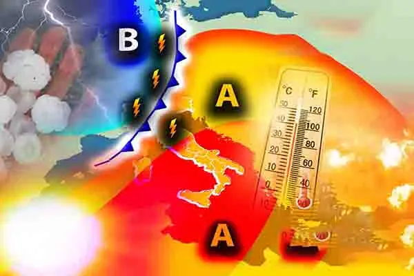 Meteo: nord flagellato da violenti temporali, sud sotto la brace con Caronte-bis a 44-45°C. Novità in Arrivo!