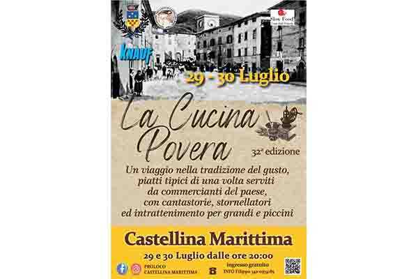 La Cucina Povera - Sabato 29 e domenica 30 luglio a Castellina Marittima (PI) con ingresso libero