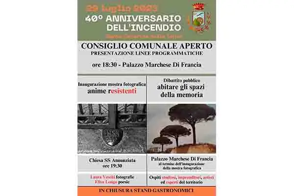 40° Anniversario dell'Incendio di Santa Caterina dello Ionio: ripercorrendo il passato e costruendo il futuro