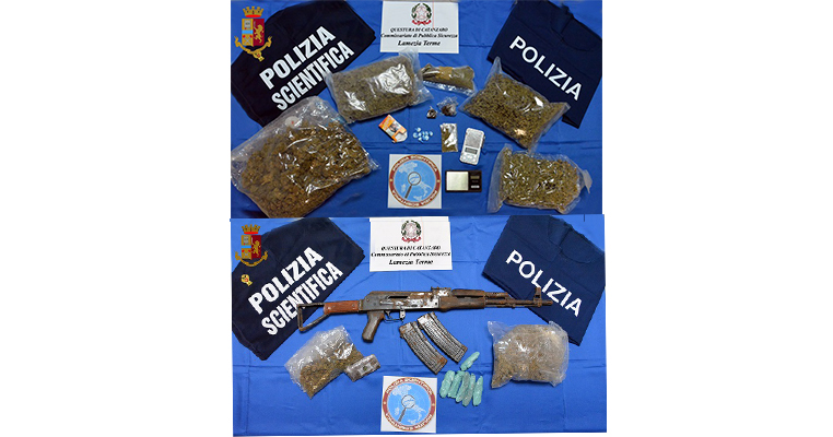 Arresto a Lamezia Terme: giovane lametino con oltre un chilogrammo di marijuana, hashish e cocaina. Video