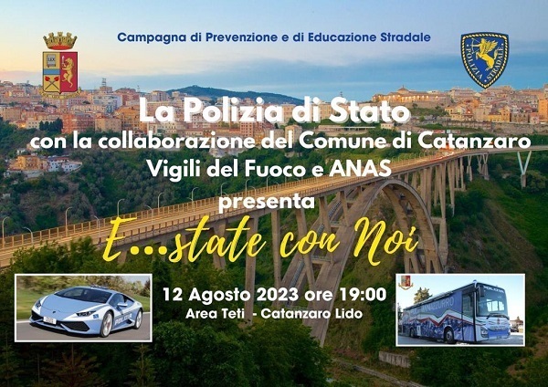 “E…state con noi”: la campagna itinerante della Polizia di Stato sulla sicurezza stradale fa tappa a Catanzaro