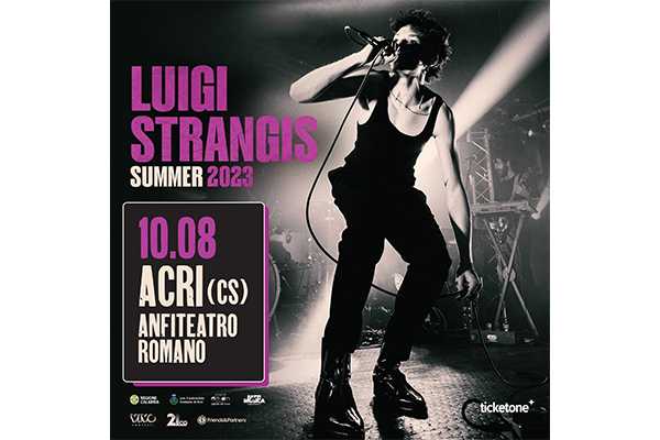 Prosegue stasera con Luigi Strangis nell’Anfiteatro di Acri “Fatti di Musica 2023”, 37° Festival del Live d’Autore in Calabria