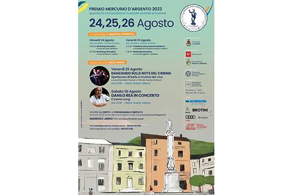 Piazza-Aranci Massa-Carrara  allievi CPM Music-Institute  Danzando-sulle-note-del-Cinema  Premio-Mercurio d’Argento