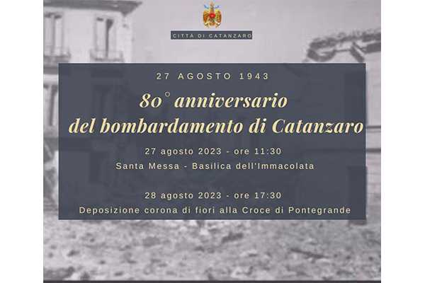 80esimo anniversario del bombardamento di Catanzaro: le celebrazioni previste