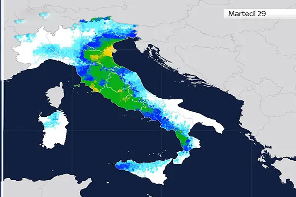 Allerta Meteo. Ciclone Poppea porta pioggia, neve e crollo termico: l'Italia colpita come da un uragano