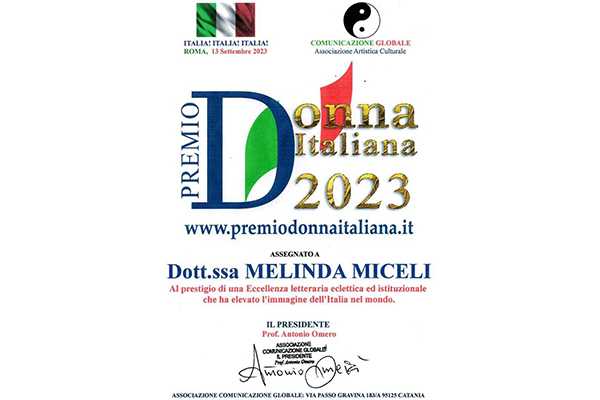 È Melinda Miceli Premio donna Italiana 2023