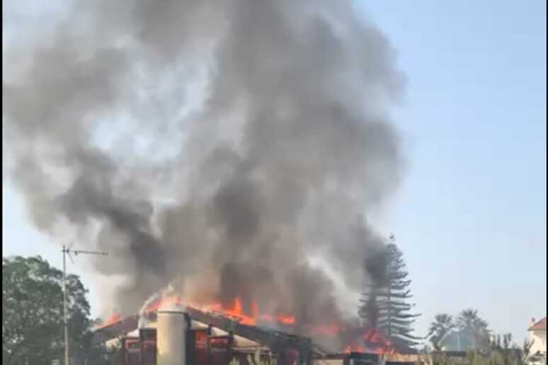 Vasto incendio devasta storico lido degli Aranci a Vibo Valentia: Vvf sfidano il vento per spegnere le fiamme