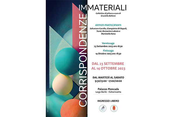 Caltanissetta, alla Galleria Civica d’Arte di Palazzo Moncada la collettiva pittorica “Corrispondenze Immateriali” di Graziella Bellone