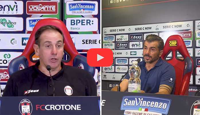 Calcio Serie C: Mieter Ivan Tisci e il tecnico Zauli nel dopo Crotone Vs Cerignola 1-1 (Highlights-Video)