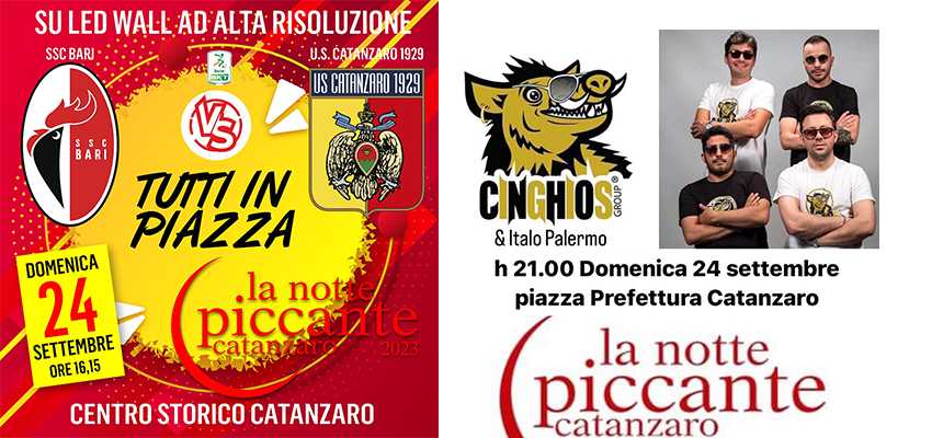 La Notte Piccante di Catanzaro: maxi schermi con la partita Bari vs. Catanzaro!