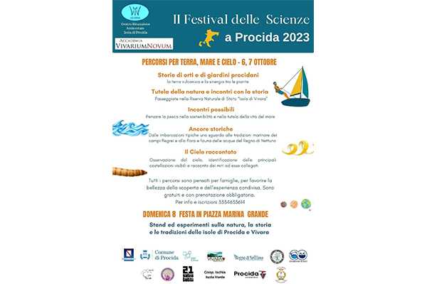 Festival delle Scienze a Procida, dal 6 all’8 ottobre percorsi tra terra, mare e cielo