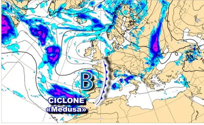 Previsioni meteo. Preparati all'arrivo del ciclone Medusa: prossima settimana maltempo in arrivo! I dettgali