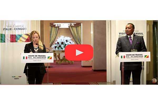 Ecco la conferenza stampa tra il Premier Giorgia Meloni e il Presidente della Repubblica del Congo. Video