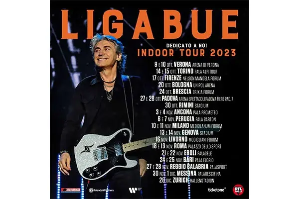 Luciano Ligabue: lunedì 30 ottobre in concerto allo Stadium di Rimini.