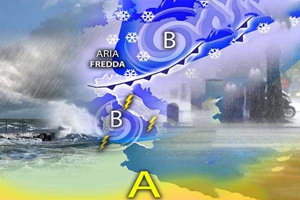 Previsioni meteo: Ciclone Mediterraneo in arrivo, freddo al Nord e rischio nubifragi al Centro-Sud. I dettagli