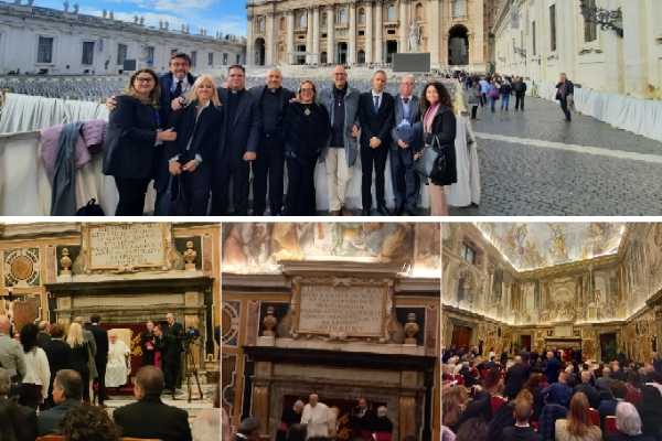 Udienza privata per la stampa cattolica a Roma con Papa Francesco