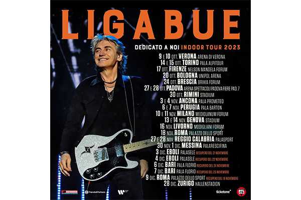 Luciano Ligabue: il tour riparte dai principali palasport del Sud, oggi e domani in concerto al Palasport di Reggio Calabria.