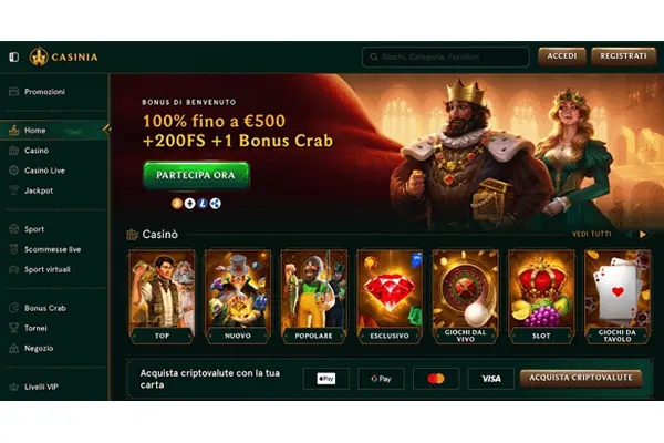 Cosa ottengono i giocatori inserendo il Casinia login?