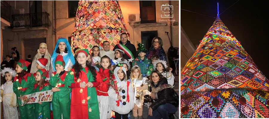 Accensione dell'albero di Natale realizzato dai cittadini di Zagarise