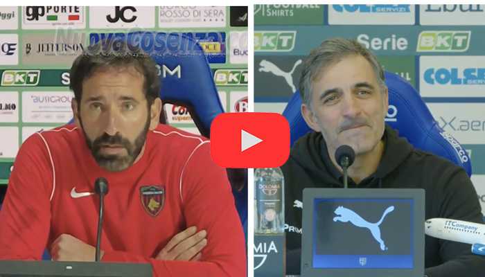 Calcio Serie BKT: Mister Caserta e Mister Pecchia pronti per Cosenza-Parma. Video