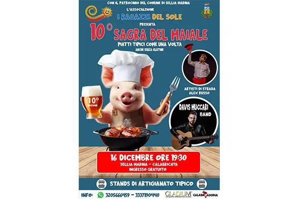 Sellia Marina. I Ragazzi del Sole presentano: X Sagra del maiale a Calabricata - Un'esperienza gastronomica e musicale unica!"