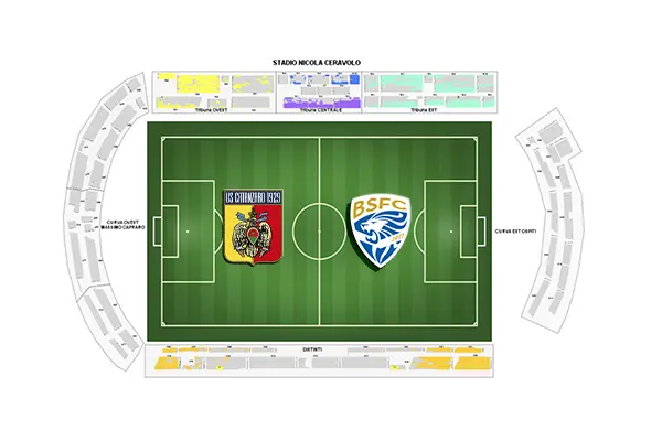 Calcio Serie B. Catanzaro-Brescia: Info Biglietti. Ecco i prezzi dei tagliandi, punti prevendita esterni, on-line e settore ospiti, i dettagli