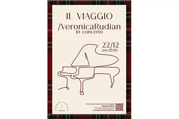 La pianista e compositrice VERONICA RUDIAN in concerto, venerdì 22 dicembre, a Bergamo presenta il nuovo album IL VIAGGIO.