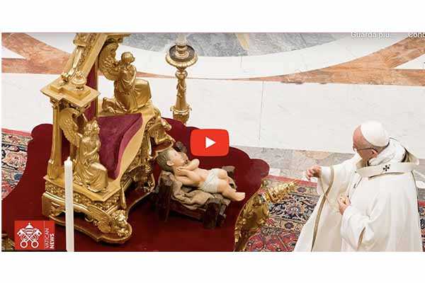 Papa Francesco celebra la notte di Natale e invita alla riflessione sulla Pace. Video