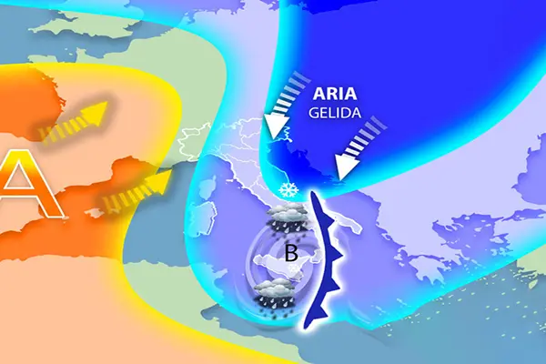 Previsioni Meteo: weekend glaciale con possibilità di nevicate a quote basse