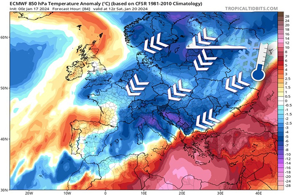 Previsioni meteo sotto il segno dell'Artico: weekend gelido e nevicate attese in Italia