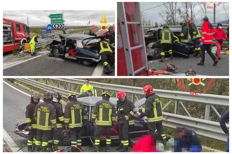 Grave incidente stradale a Lamezia Terme: Deceduto il conducente di una Citroen Pallas, intervento dei Vvf e chiusura svincolo A2 direzione Salerno.