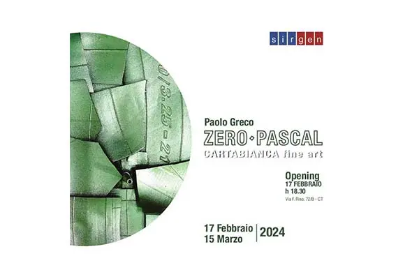 Zero Pascal, personale di Paolo Greco dal 17 febbraio al 15 marzo alla Galleria Carta Bianca