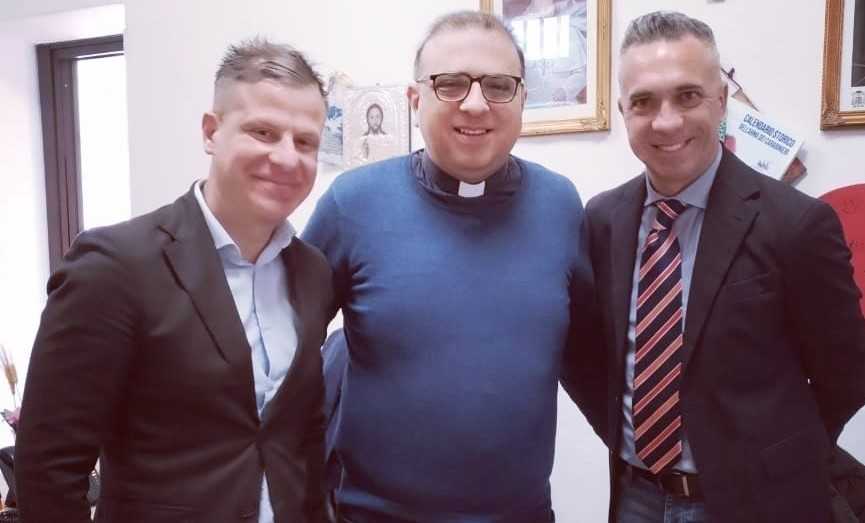 I segretari nazionali del Nuovo Sindacato Carabinieri Toni Megna e Igor Tullio incontrano a Palermo Don Ugo Di Marzo