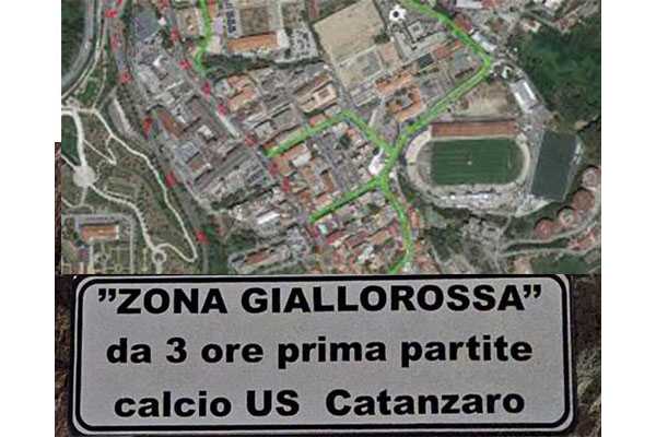 Calcio. Zona Giallorossa per Catanzaro - Cremonese: regolamenti di traffico e mobilità
