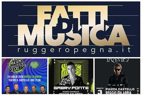 Fatti Di Musica 2024: gli eventi dello storico Festival dei record in Calabria,   Da Ron a Irama, da Nick Mason a Gabry Ponte!