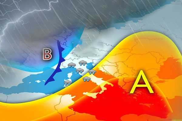 Previsioni meteo. Italia divisa: pioggia e grandine al nord, caldo africano al sud