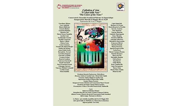Le opere degli artisti del Gruppo Colorato in mostra al Conservatorio “Alessandro Scarlatti” di Palermo. Dal 14 al 21 maggio, i dettagli