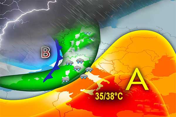 Previsioni meteo: temporali al nord e ondata di caldo africano al sud