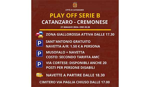Zona Giallorossa per Catanzaro – Cremonese (playoff): preparativi e disposizioni