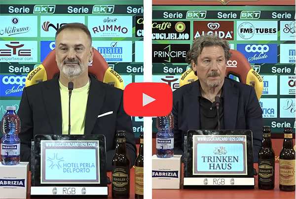 Analisi nel dopo gara Catanzaro-Cremonese dei mister Vivarini e Stroppa alla ricerca della finale Playoff di Serie B (Video).