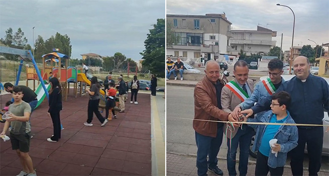 Inaugurato un nuovo parco giochi, festa per le famiglie a Botricello