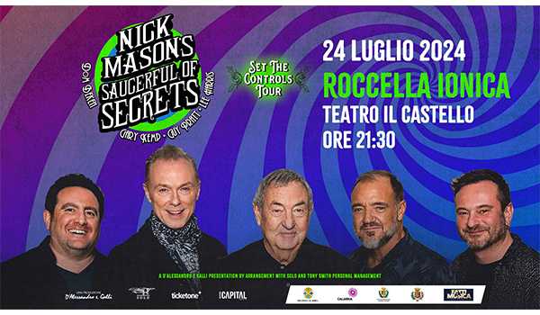 Parte oggi da Stoke, nel Regno Unito, il tour sui Pink Floyd di Nick Mason’s Saurceful Of Secrets. Nel prestigioso tour europeo anche Roccella in Calabria!