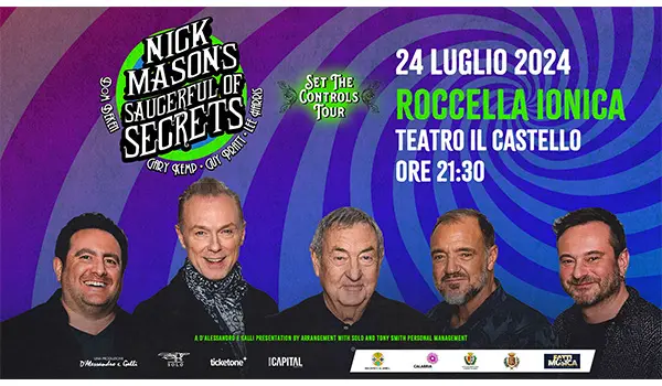 Parte oggi da Stoke, nel Regno Unito, il tour sui Pink Floyd di Nick Mason’s Saurceful Of Secrets. Nel prestigioso tour europeo anche Roccella in Calabria!