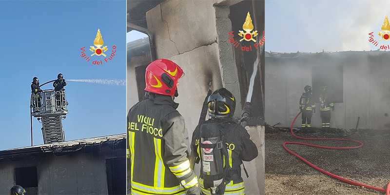 Incendio a Isola Capo Rizzuto: vvf in azione per domare le Fiamme in una casa in costruzione