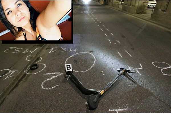 Roma: impatto violentissimo. Auto travolge e uccide una ragazza di 24 anni in monopattino.