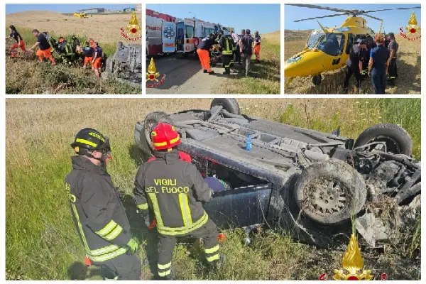 Incidente stradale sulla SP 63 a Cutro: i Vvf estraggono il ferito dall’autovettura, i dettagli