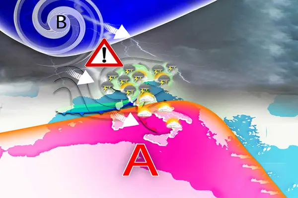 Previsione meteo. Goccia fredda dal Nord Europa: in arrivo piogge e nubifragi su mezza Italia