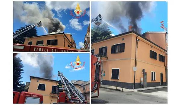 Incendio Tetto in Via Proto a Vibo Valentia: Intervento dei Vvf (Video)