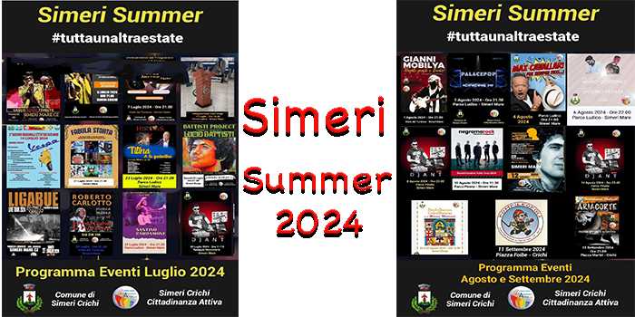 Tutta un'altra estate a Simeri Crichi con Simeri Summer 2024: una stagione di eventi (Programma completo)